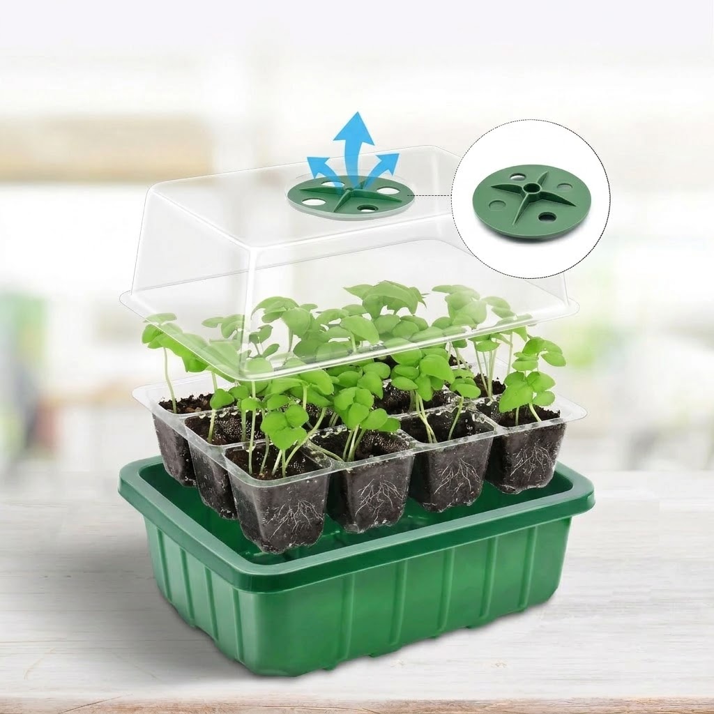 Humidity Dome Kit - Bandejas de germinación transparentes con control